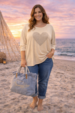 Oversized Sparkling Heart Top
