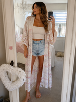 Rosé Glow Sequin Kimono