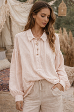 Pink golden buttoned shirt