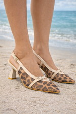 Leopard kitten heel shoes