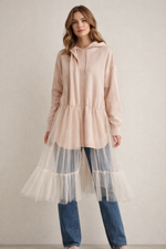 Hooded net Cardi