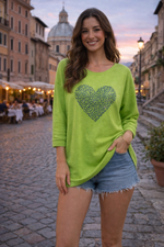 Oversized Sparkling Heart Top