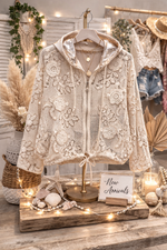 Sandy Shores Crochet Hooded Jacket