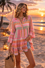 Boho Aztec Baby doll dress