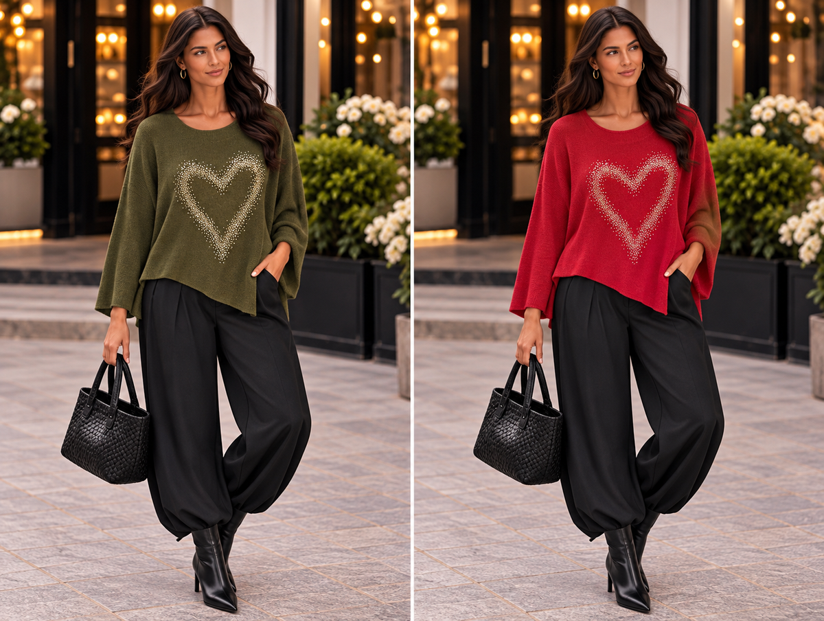 Sparkling Heart Oversized Knit ✨❤