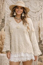 🤍 Ivory Lace Meadow Knit