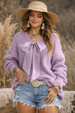 💜 Lilac Sunset Bow Knit