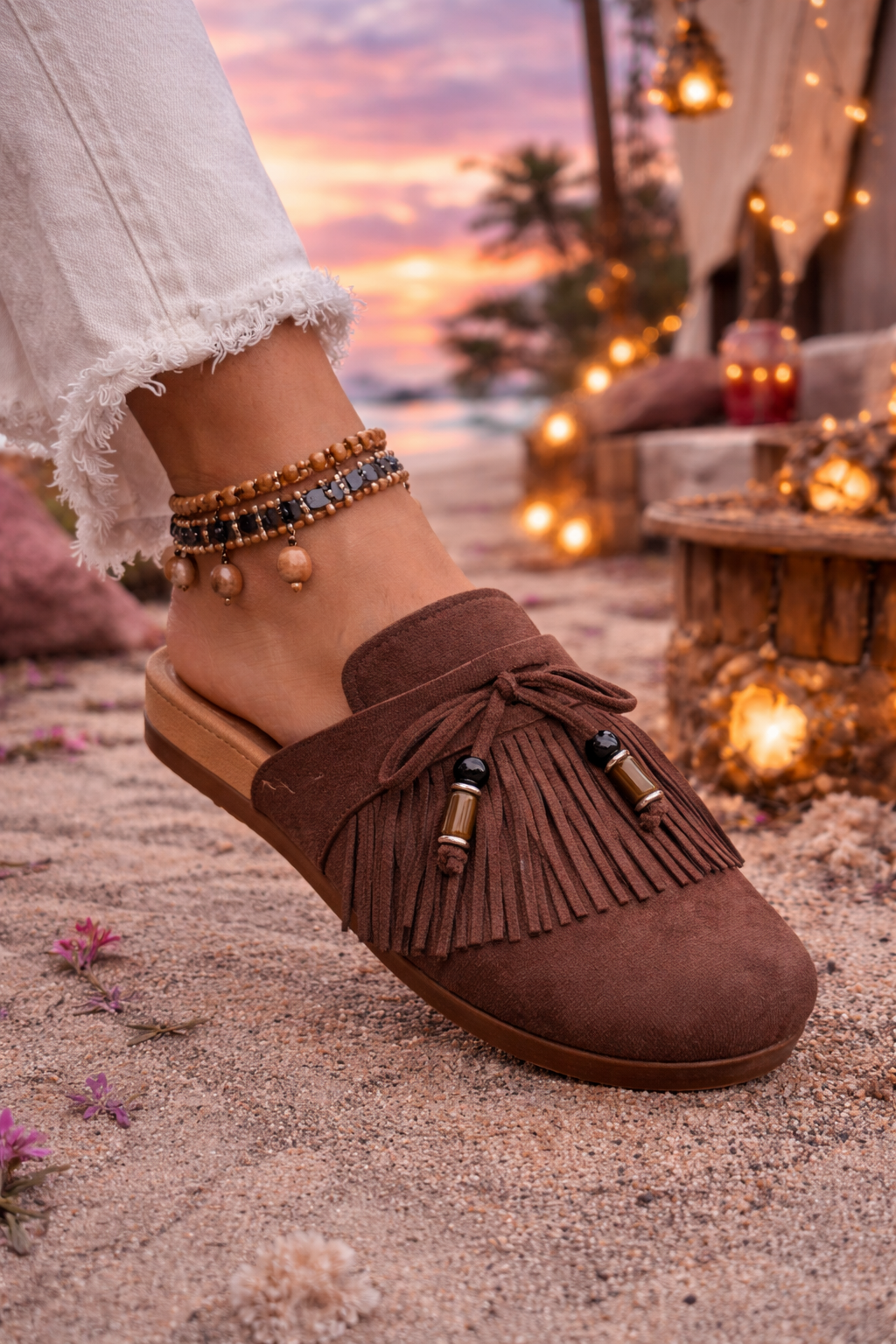 Desert Fringe Luxe Mules