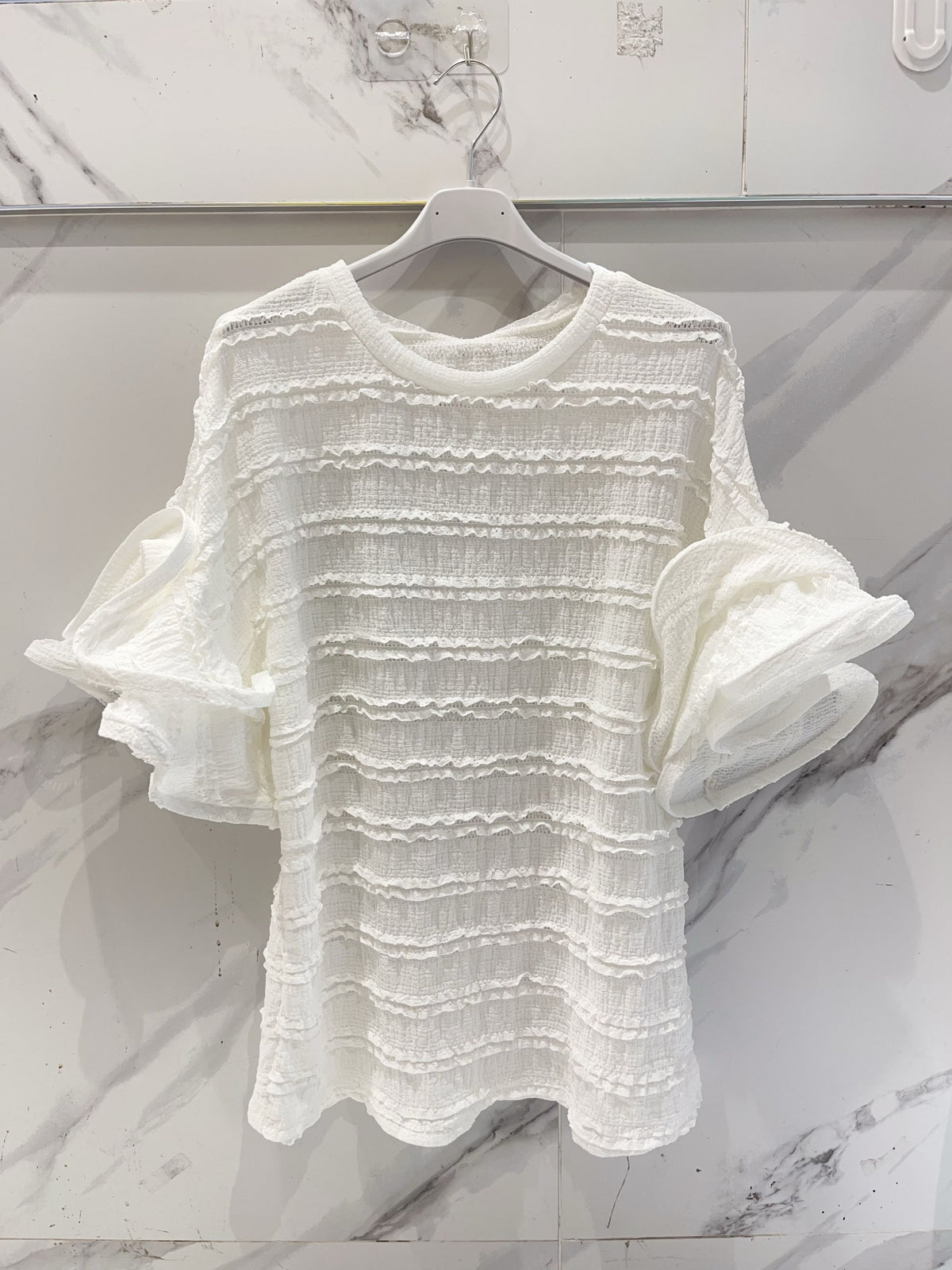 Blush Riviera Frill Top – by StudioB